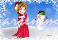 Mamá Noel con muñeco de nieve